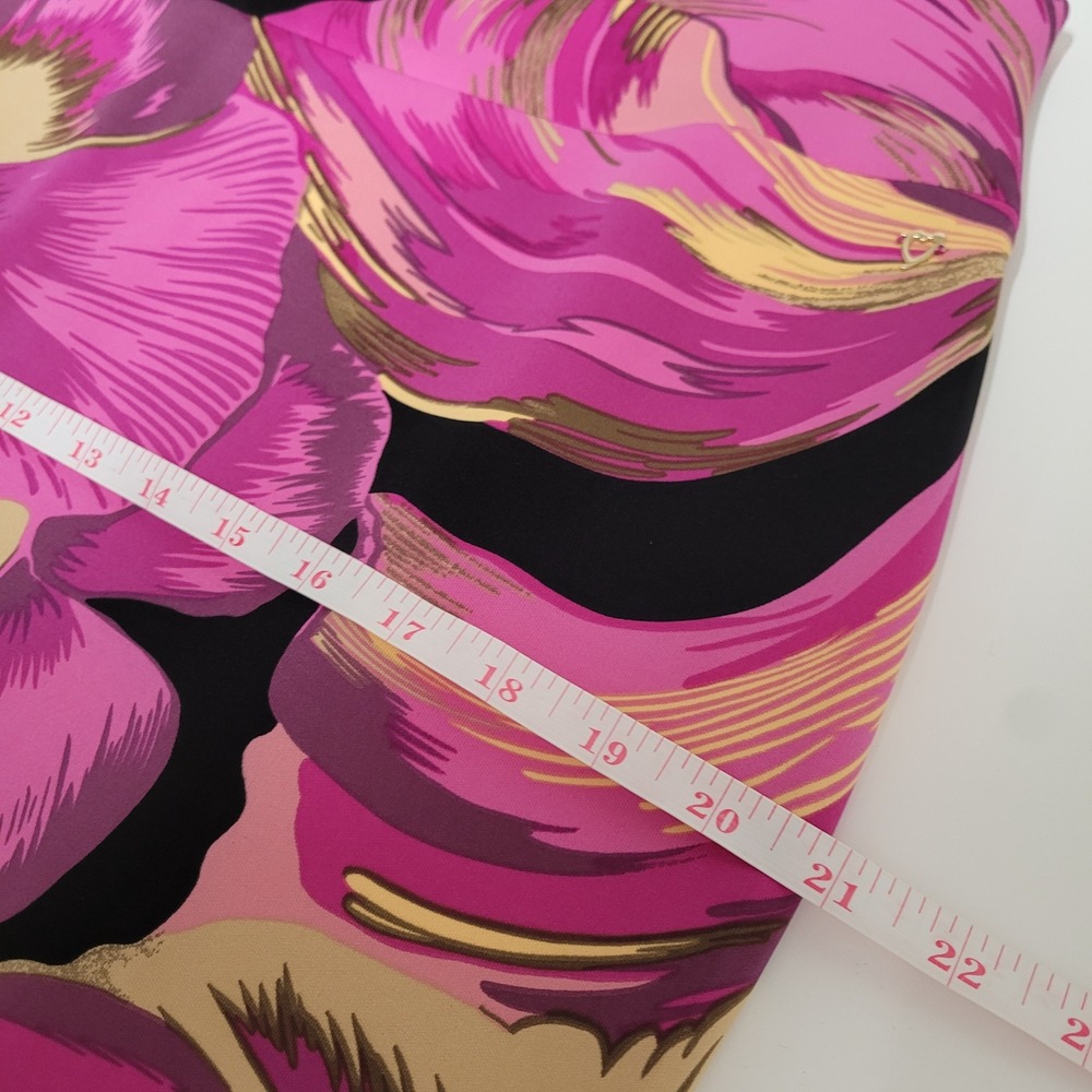 Thalia Sodi Womens XL Pink Black Floral Scuba Knit Stretch Pencil Skirt Knee - Picture 4 of 7
